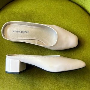 White Jeffrey Campbell mules
